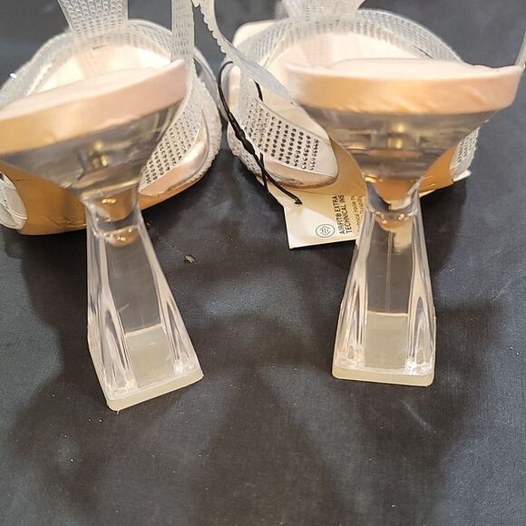 BRAND NEW ZARA RHINESTONE VINYL HEELED SANDAL - Picture 14 of 16